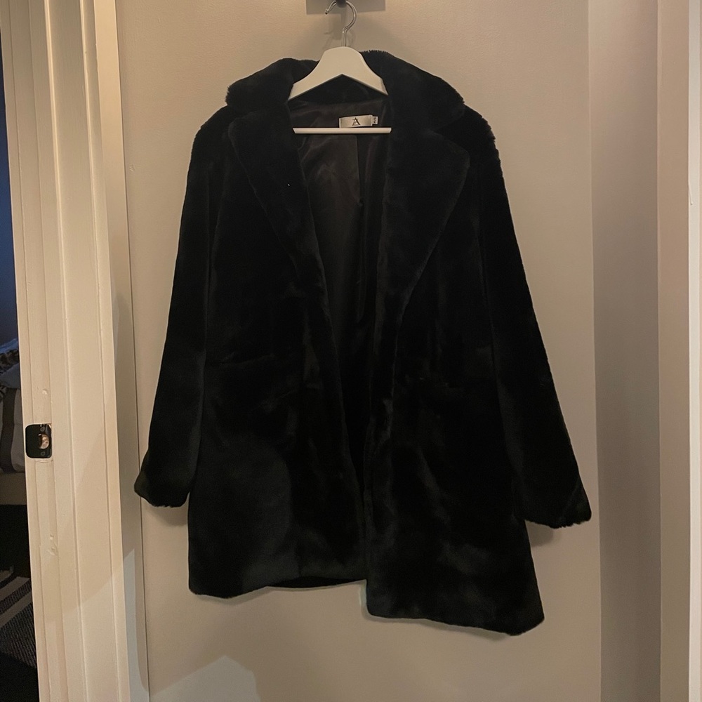 Faux Fur Mid Length Coat